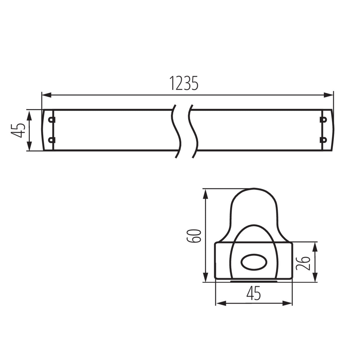 LED Unterbauleuchte, Deckenleuchte Röhre T8 / weiß / IP20 / G13 / 230V