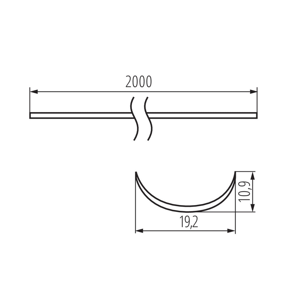 Aluminiumprofil/Diffusor SHADE-O H-W 2M (5P)