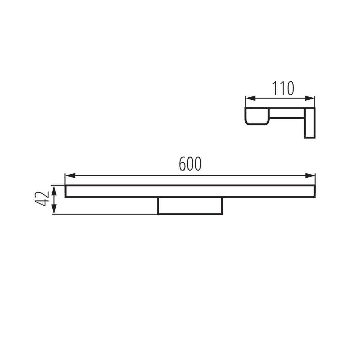 Mirror wall light 12W LED IP44 / 230V (60cm)