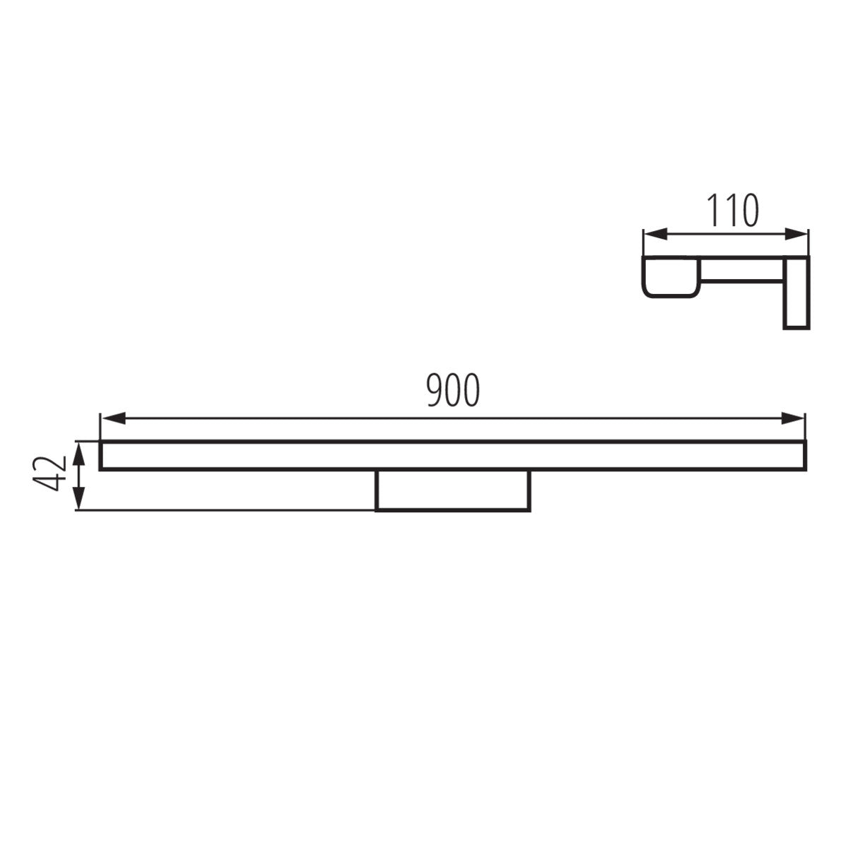 Applique miroir 15W LED IP44 / 230V (90cm)