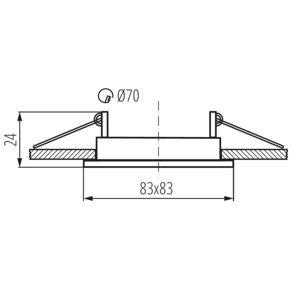 Spot encastrable en acier carré 83mm x 83mm IP20 GU10 230V