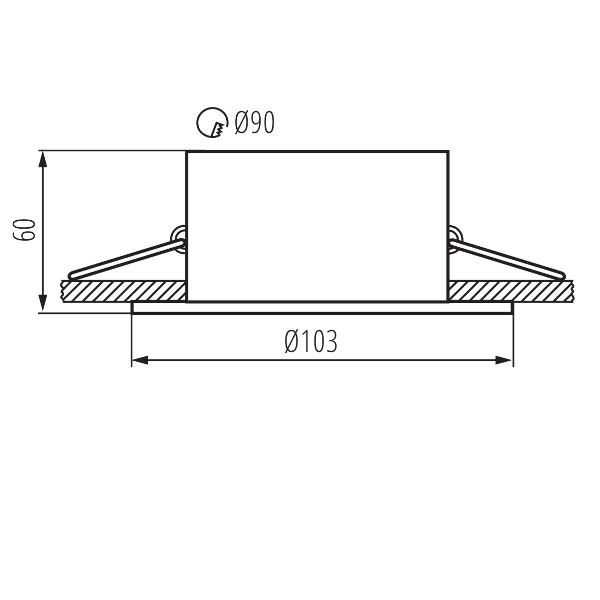 Recessed aluminum spotlight round Ø103 IP20 GU10 230V 