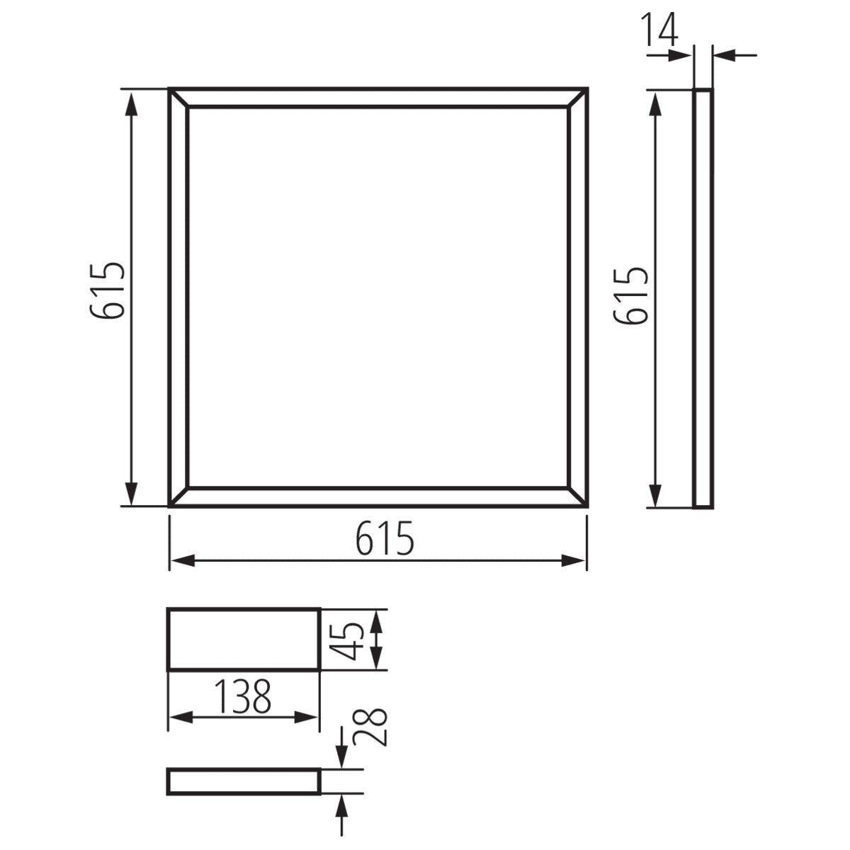 LED Panel | Ersatz für Rasterleuchten | 620x620 | 40W | Neutralweiß | zB für Odenwalddecke