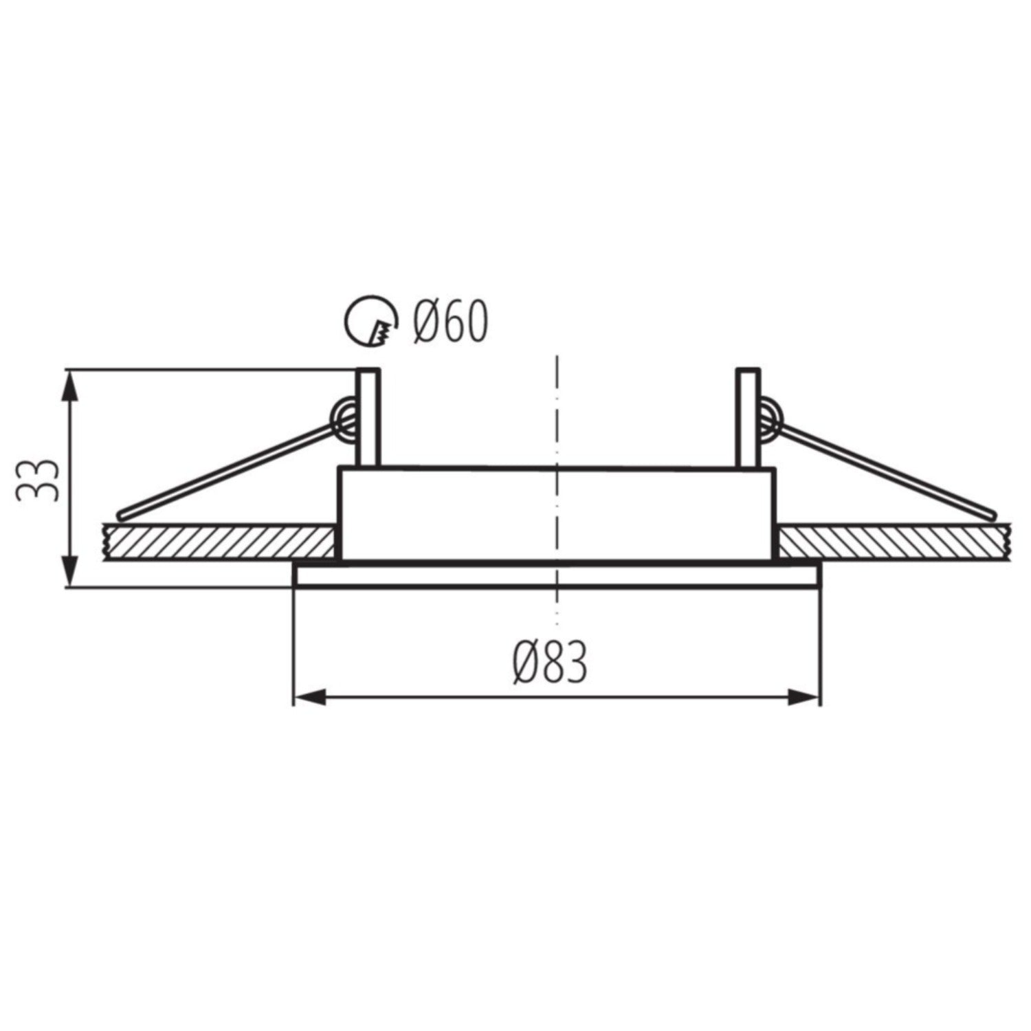 Einbaustrahler aus Stahl Rund Ø83mm IP20 GU10 230V