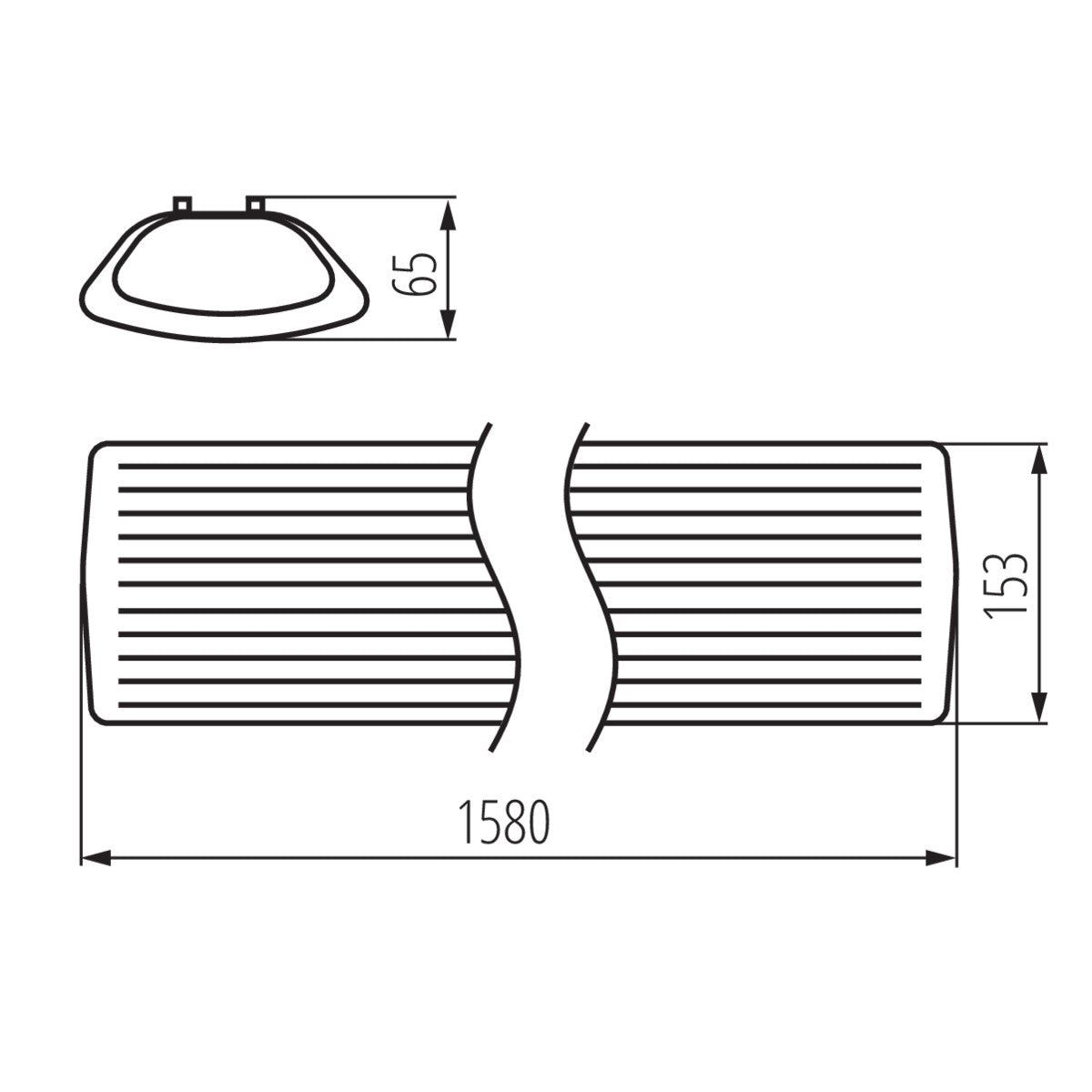 LED linear light office lamp ceiling light, white/matt, 2x 58W / T8 / IP20 / G13 / 230V 