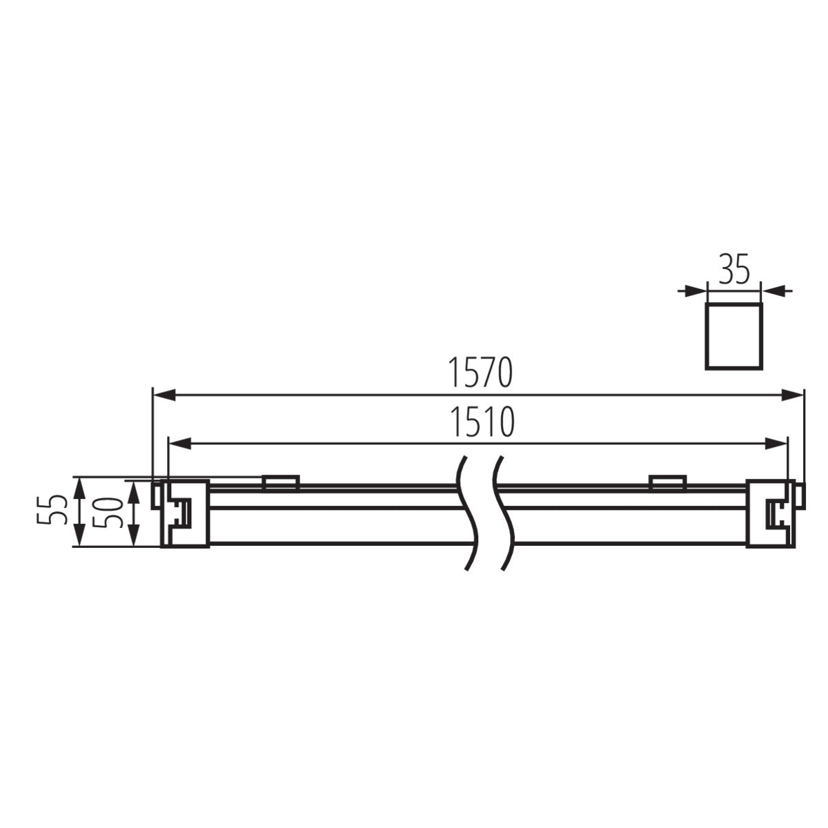 LED Langfeldleuchte 1535mm weiß neutralweiß 50W IP65 230V