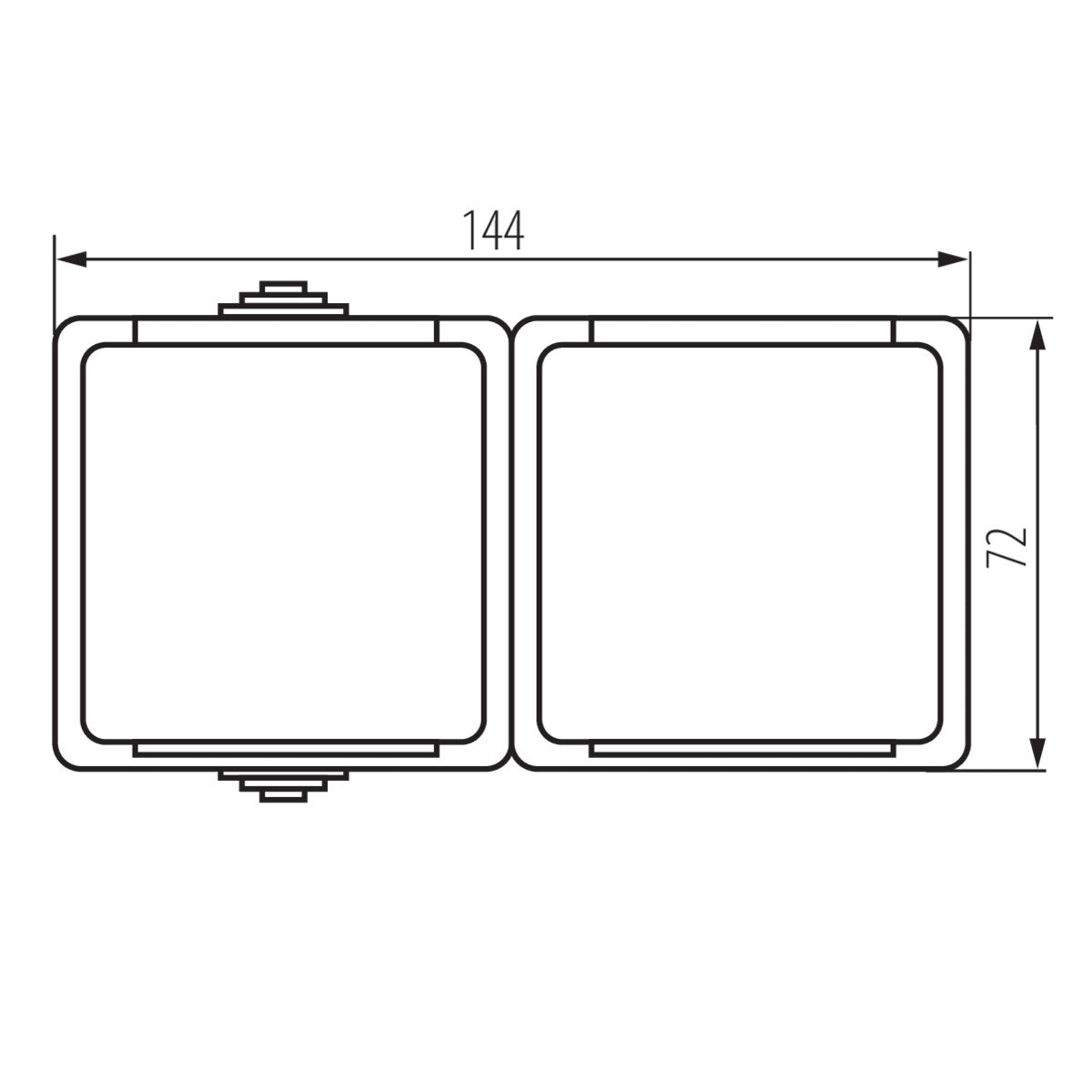 Schuko-Doppelsteckdose mit Kinderschutz Typ F, schwarz / weiß, IP54 / 250V