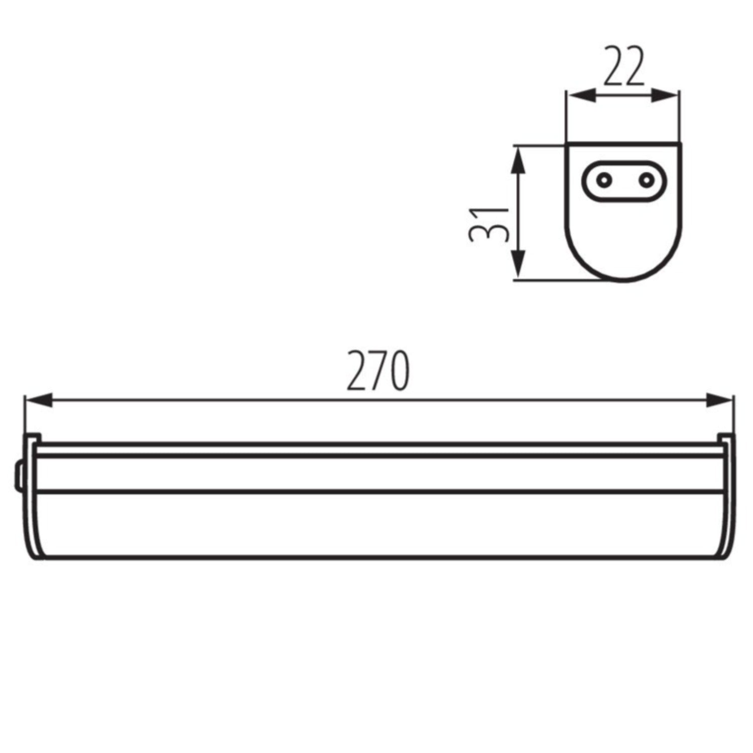 LED Unterbauleuchte, Lichtleiste inkl. Anschlußkabel und Eurostecker, weiß, 4W / 7W  / IP20 / 230V