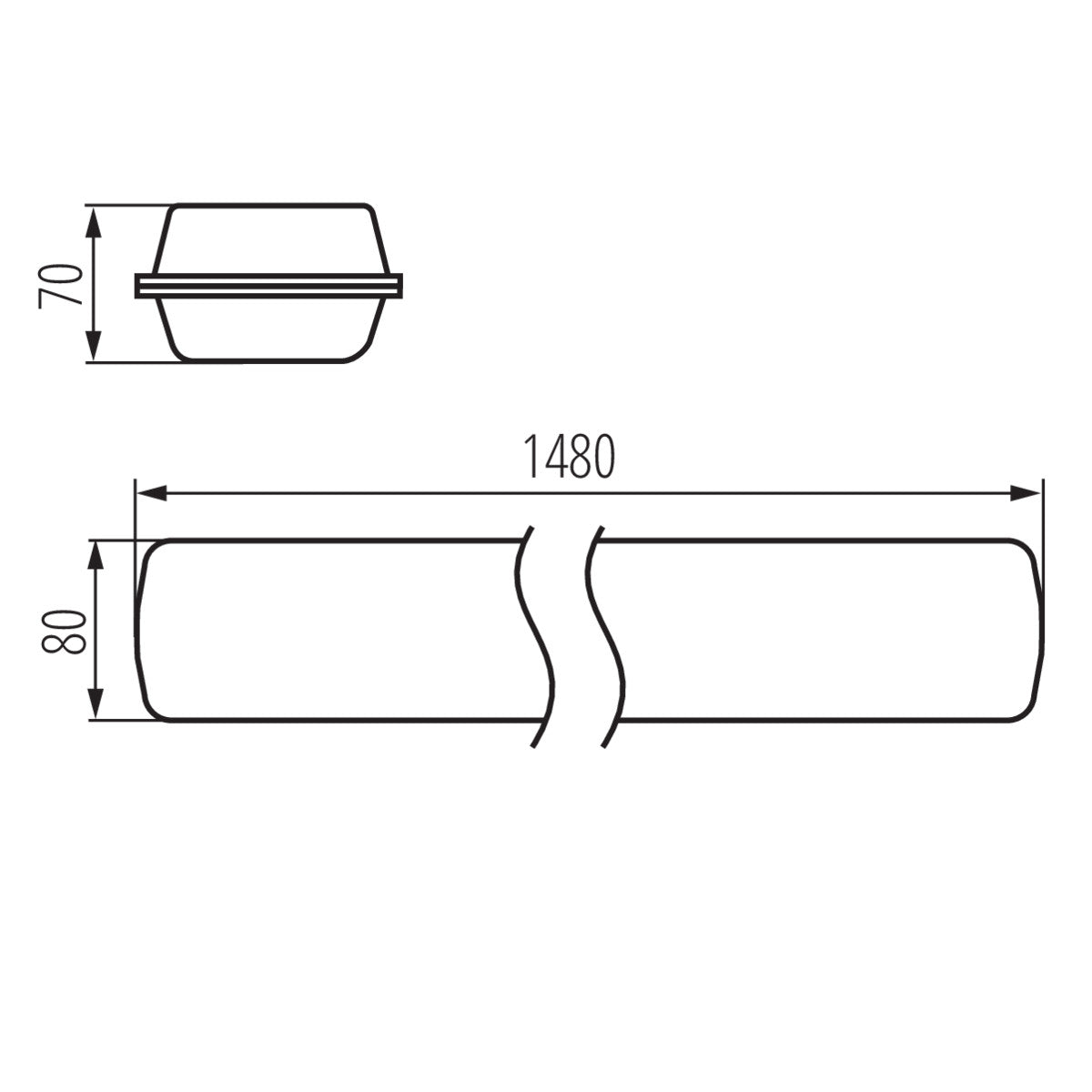 Diffuseur LED pour pièce humide gris clair Type d'abat-jour : Opale/Grainuré 55W, IP65 230V