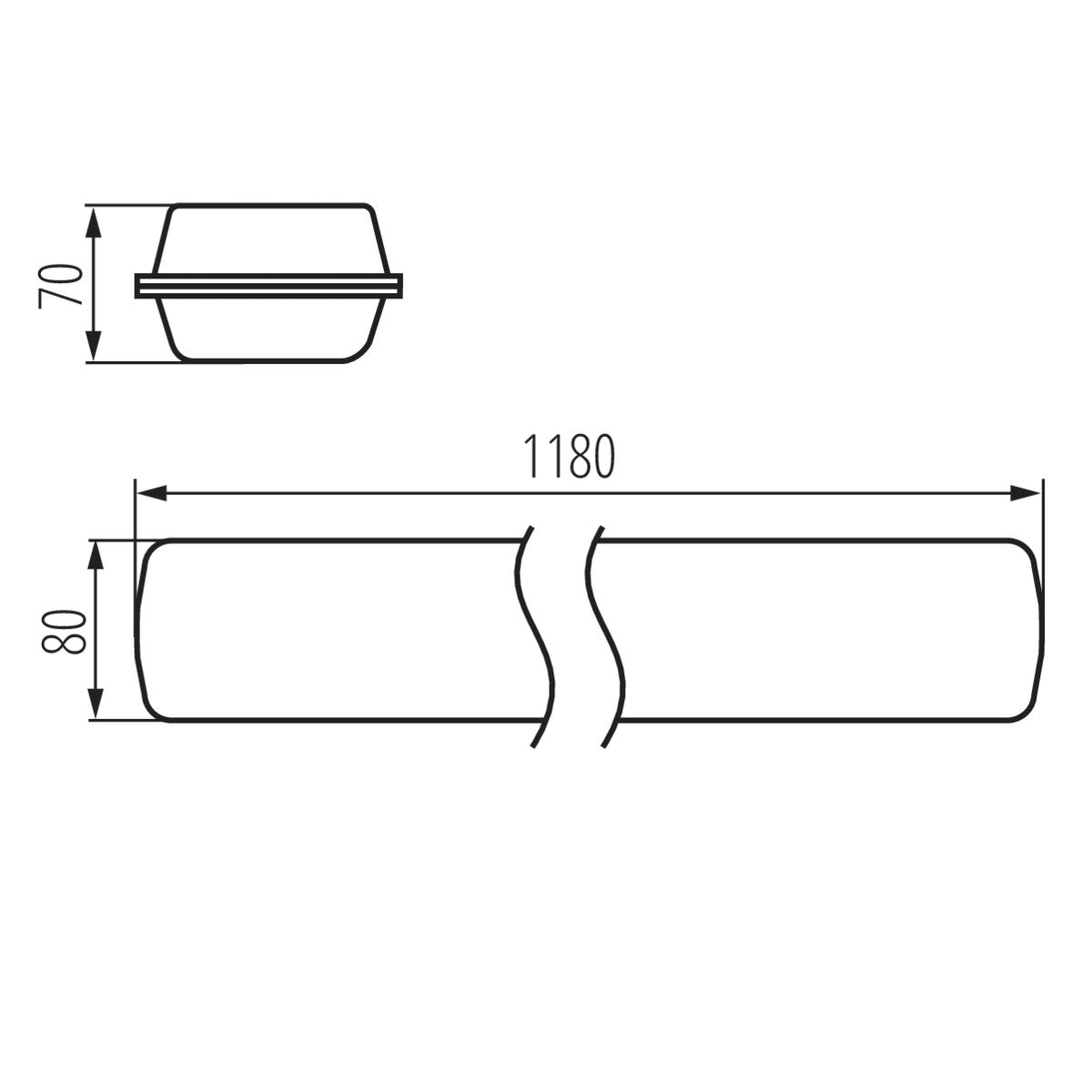 LED pièce humide gris clair 26/28/49W, IP65 230V