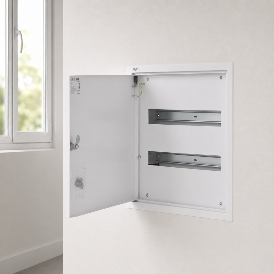 Distribution box metal white, 2x18P IP30 230/400V