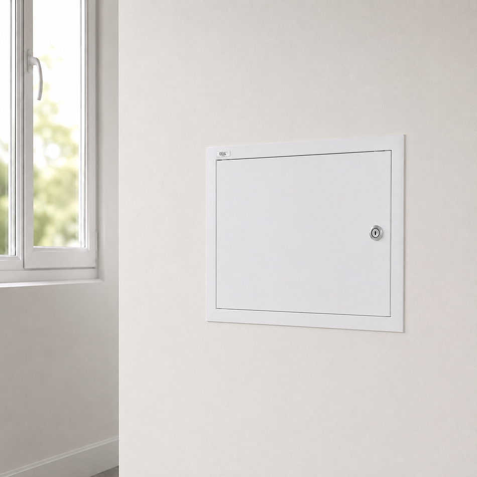 Distribution box, metal, white, 2x 24P / IP30 / 230-400V