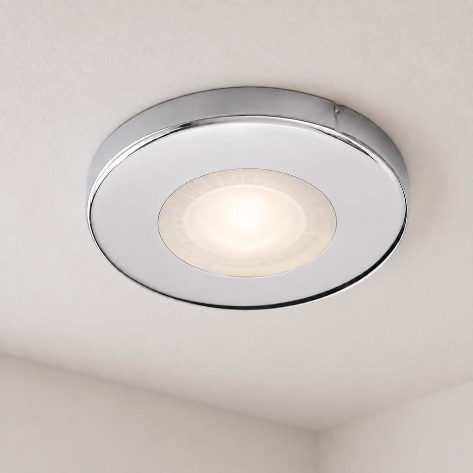 Spot encastrable en acier rond Ø85mm IP44 GU5,3 GU10 12V 230V | extra-plat | dimmable