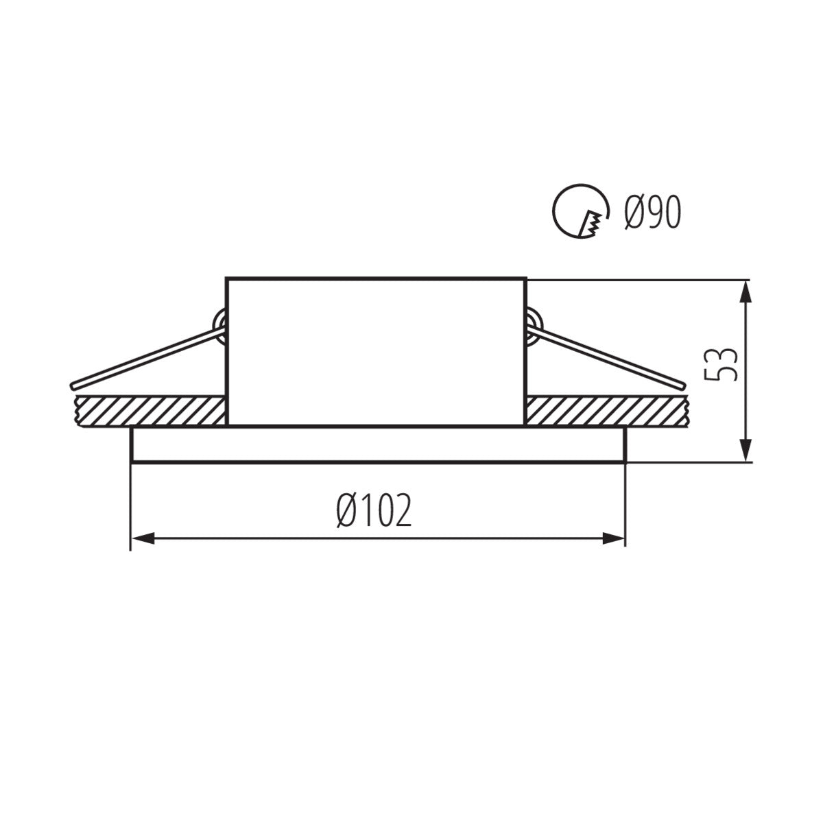 Einbaustrahler aus Aluminium Rund Ø102mm IP20 GU10 230V