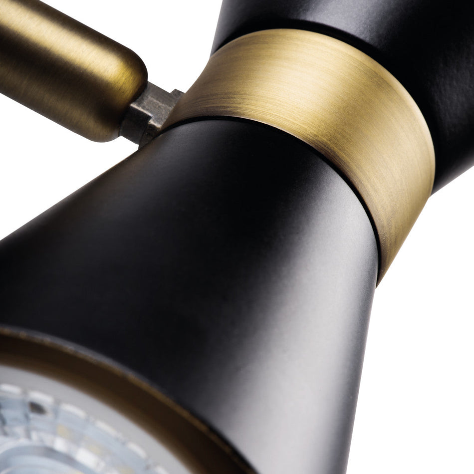 Deckenleuchten 2-flammig Horizontal und Vertikal einstellbar Schwarz Gold oder Silber Kupfer GU10 IP20 230V