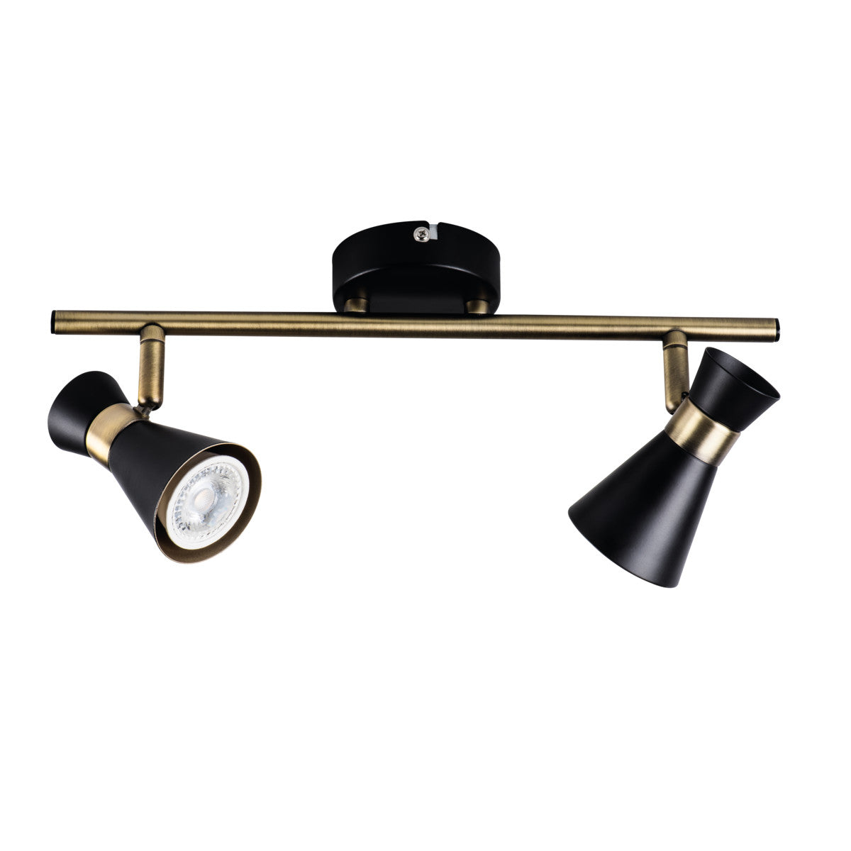 Ceiling lights 2-bulb horizontally and vertically adjustable black gold or silver copper GU10 IP20 230V