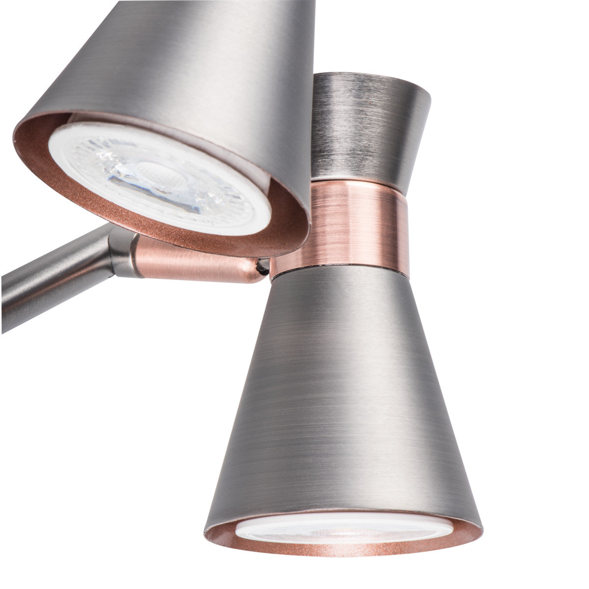 Ceiling lights 2-bulb horizontally and vertically adjustable black gold or silver copper GU10 IP20 230V