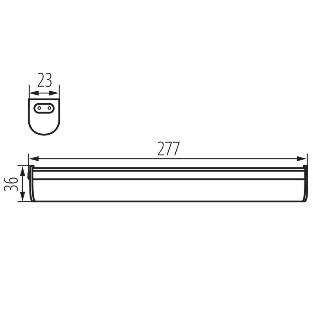 Luminaire LED pour meuble sous meuble avec câble de raccordement et fiche Euro, blanc, 5W blanc neutre / IP20 / 230V