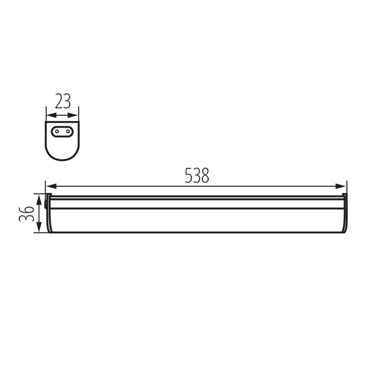 Luminaire LED pour meuble sous meuble avec câble de raccordement et fiche Euro, blanc, 10W blanc neutre / IP20 / 230V 