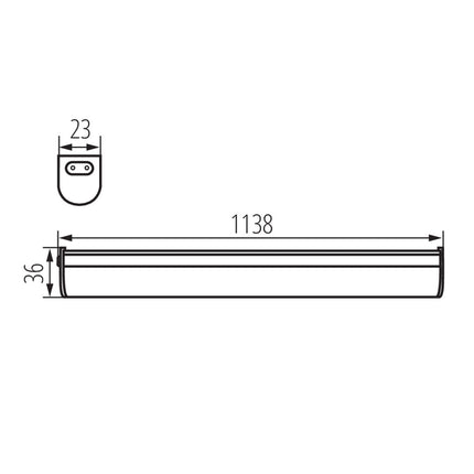 LED Möbelunterbauleuchte inkl. Anschlußkabel und Eurostecker, weiß, 20W neutralweiß / IP20 / 230V