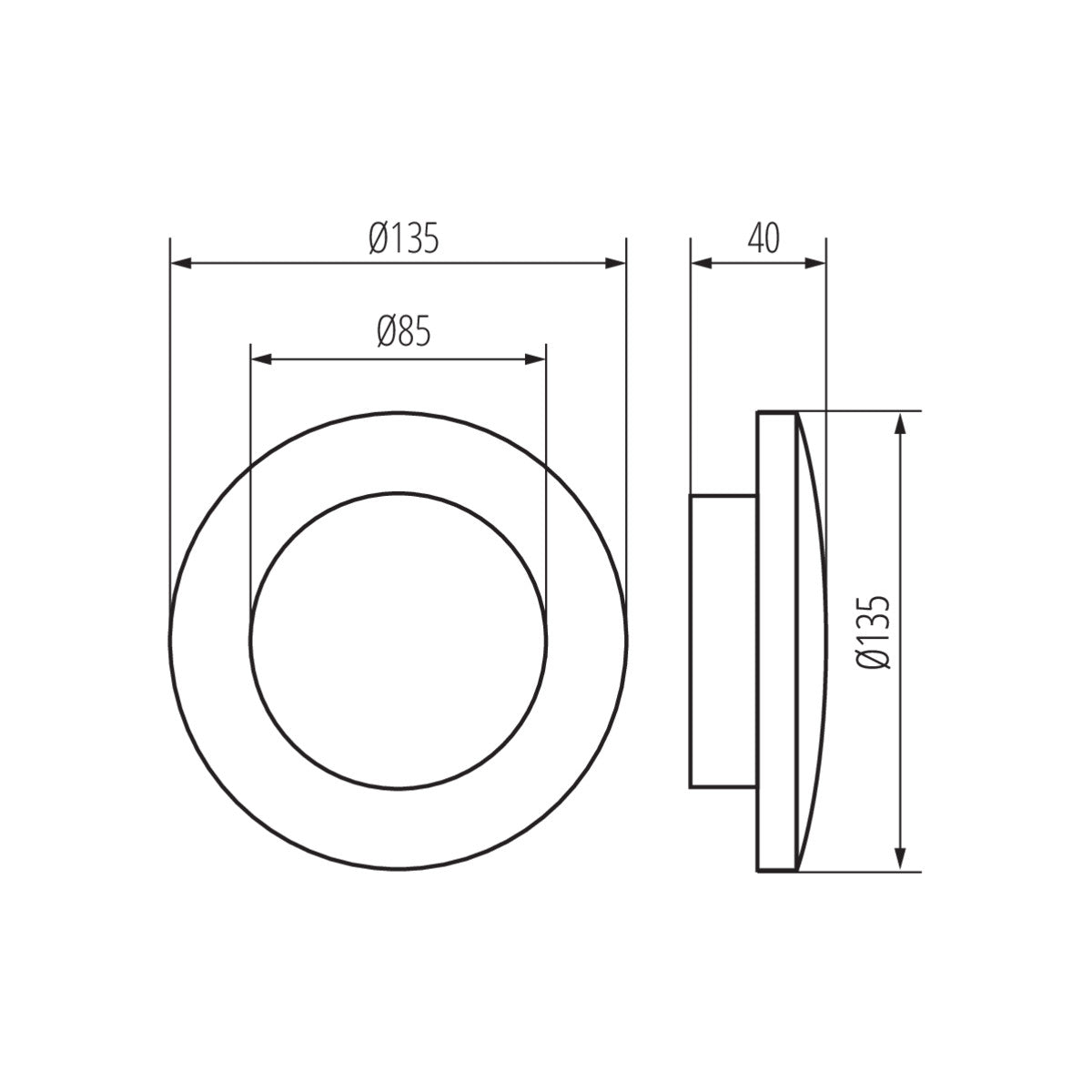 Applique LED ronde graphite ou blanc blanc neutre 8W IP54 230V