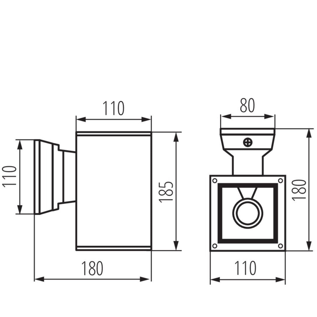 Außenwandleuchte, anthrazit, eckig, 60W / IP54 / E27 / 230V