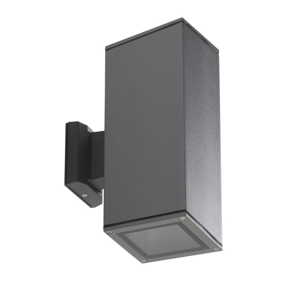 Applique d'extérieur Up&amp;Down, anthracite, carrée, 2x 60W / IP54 / 2x E27 / 230V