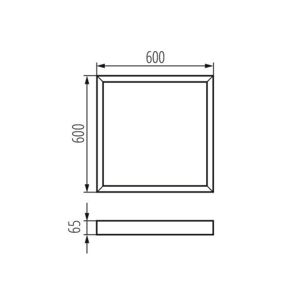 Montagerahmen LED-Panel Schwarz / Silber / Weiss 65x600x600