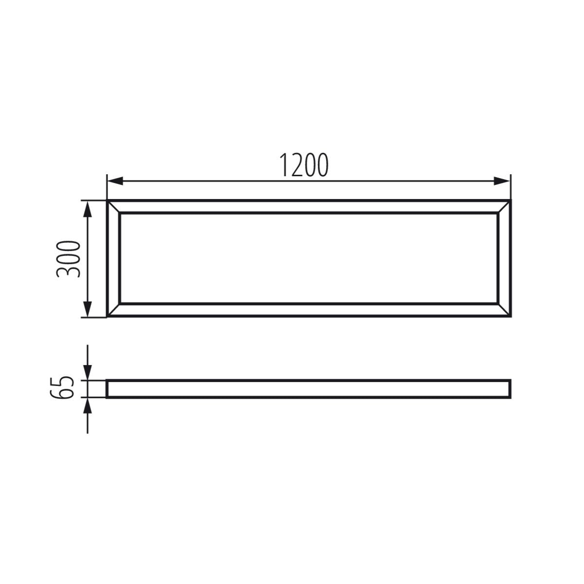 Mounting frame LED panel black/silver/white 65x300x1200