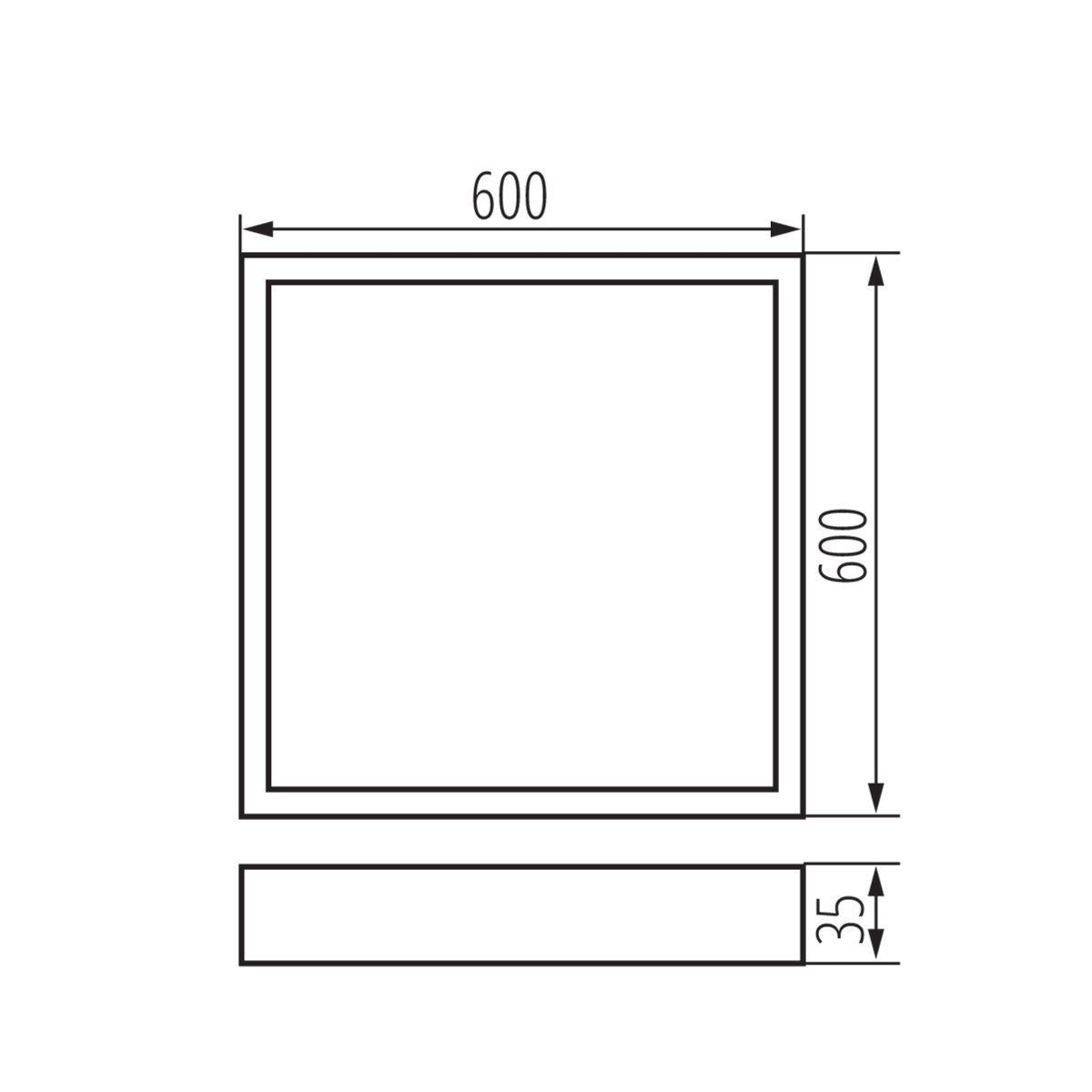 Plafonnier LED 600x600 blanc blanc neutre 40W IP20 230V