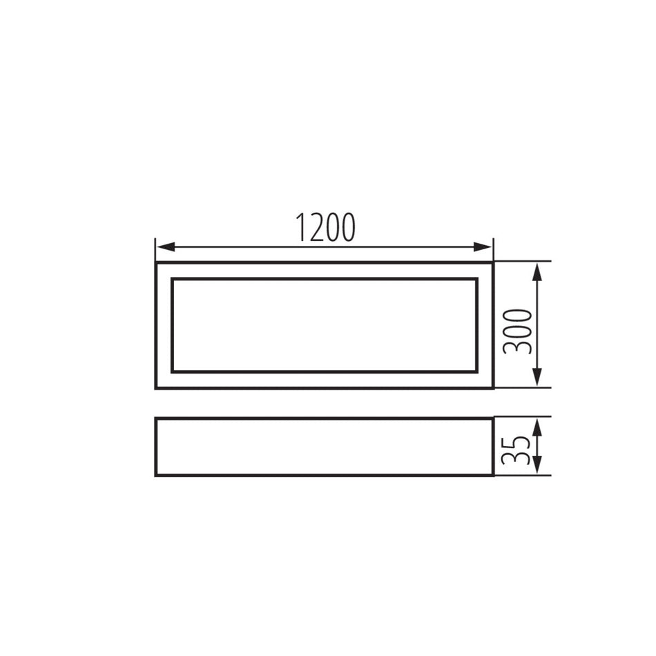 LED Deckenleuchte 1200x300 schwarz neutralweiß 40W IP20 230V