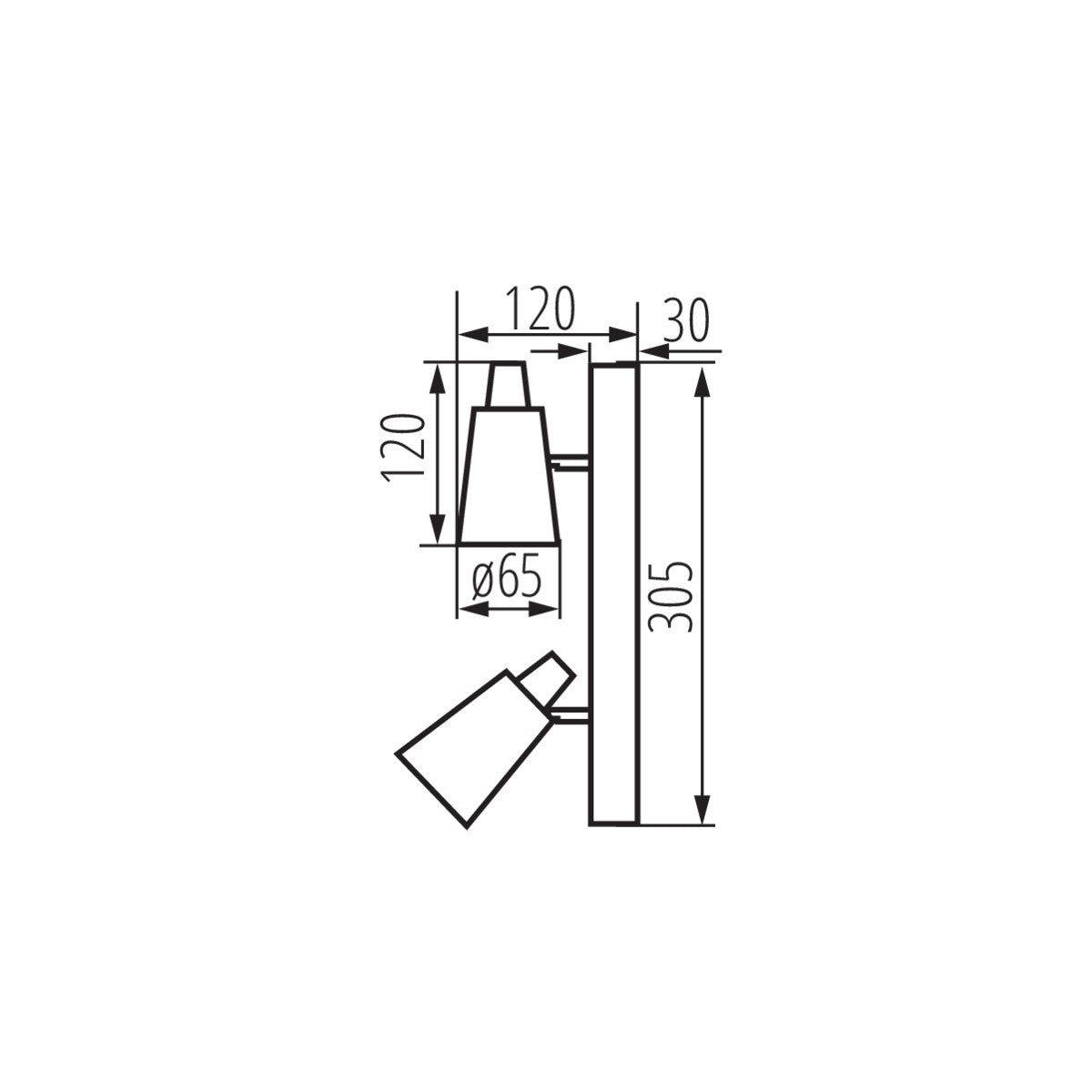 Plafonniers 2 lampes, orientables horizontalement et verticalement IP20 230V GU10