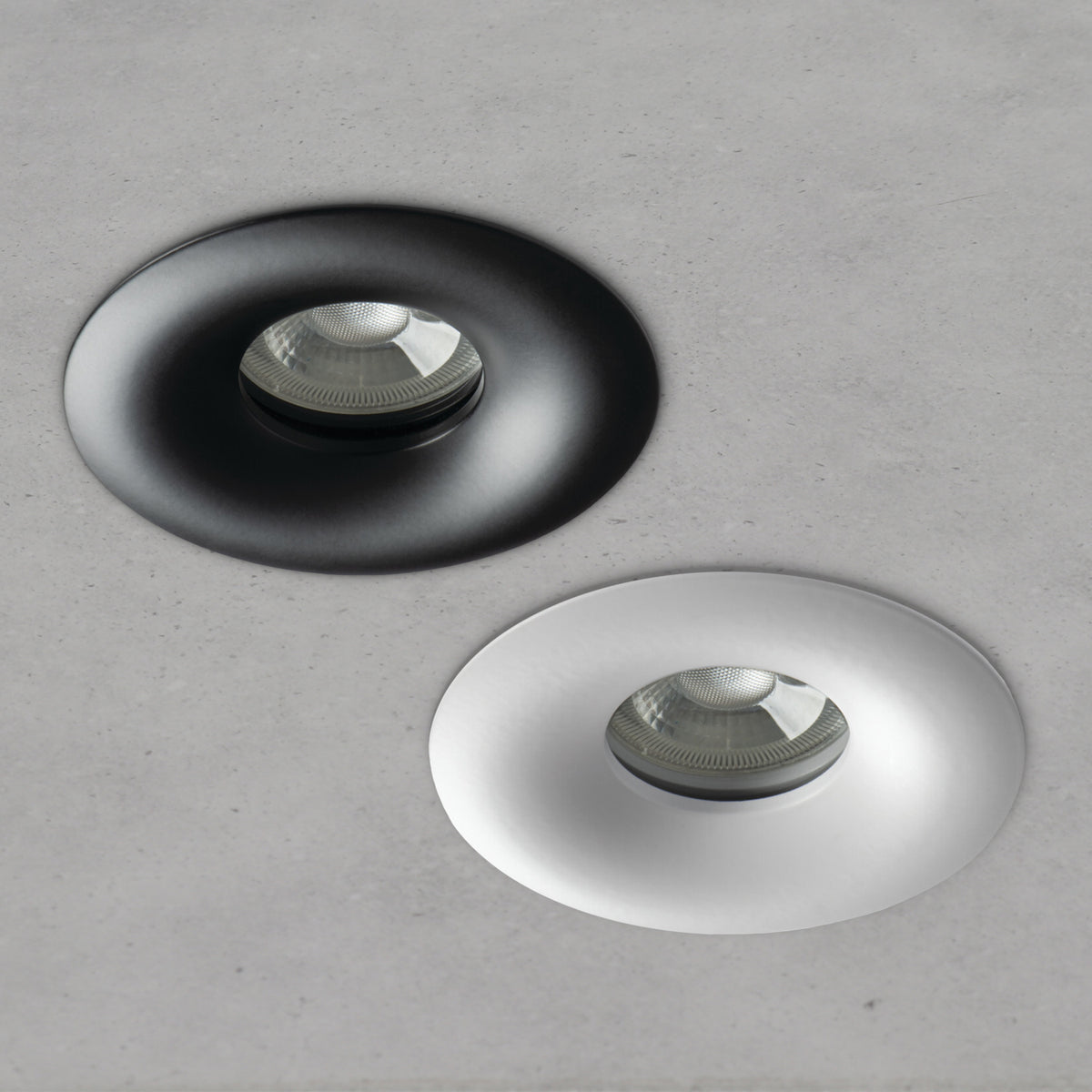 Einbaustrahler DROXY aus Aluminium Rund Weiß Schwarz Ø90mm IP65 GU10 230V