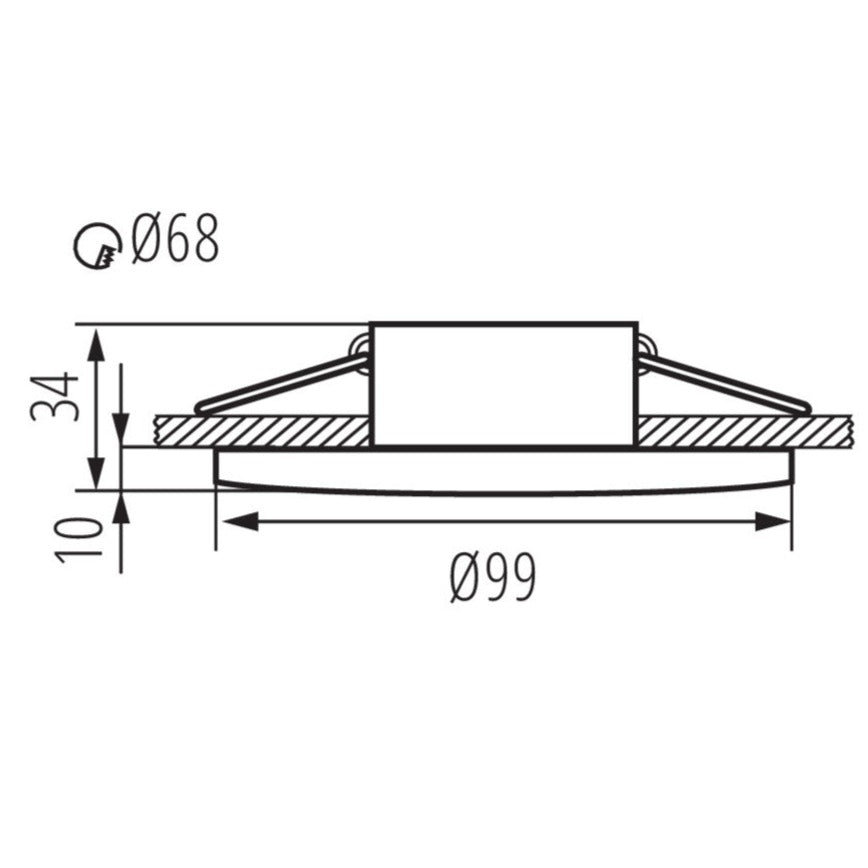 Einbaustrahler DROXY aus Aluminium Rund Weiß Schwarz Ø90mm IP65 GU10 230V