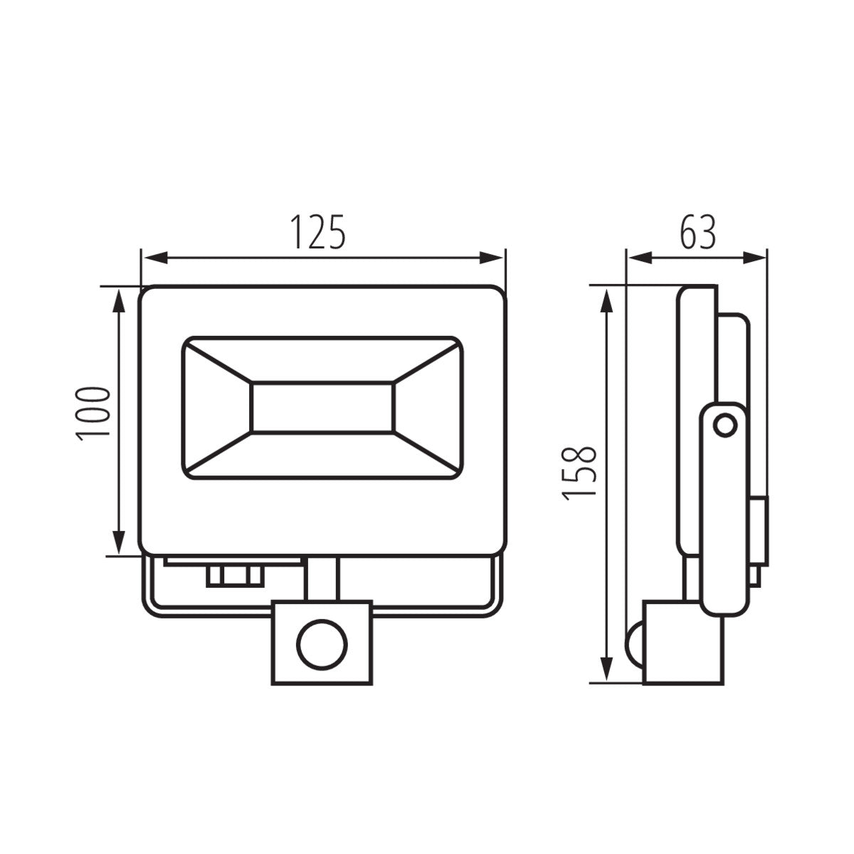 Spot extérieur LED noir, 20W IP65/IP44 230V