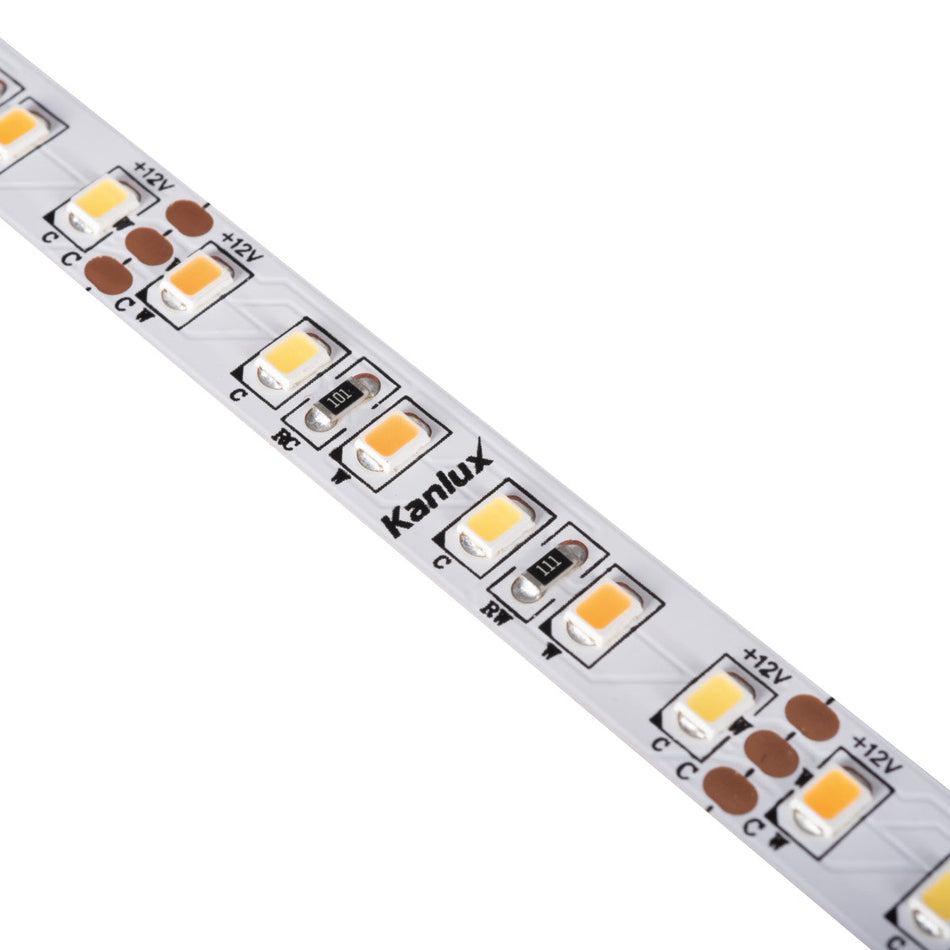 Ruban LED, ruban ruban de 5 mètres L120 CCT, blanc chaud - blanc neutre - blanc froid, 1m=16W / IP00 / 12VDC (G)