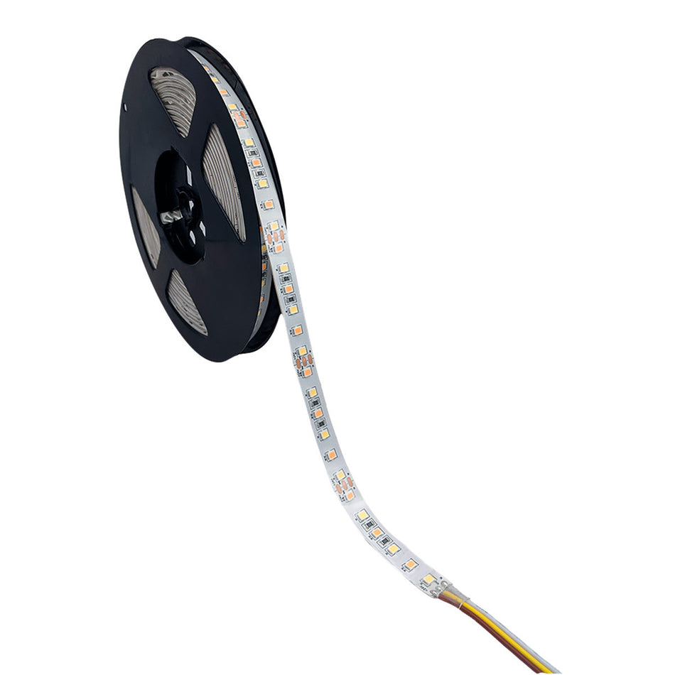 Ruban LED, ruban ruban de 5 mètres L120 CCT, blanc chaud - blanc neutre - blanc froid, 1m=16W / IP00 / 12VDC (G)