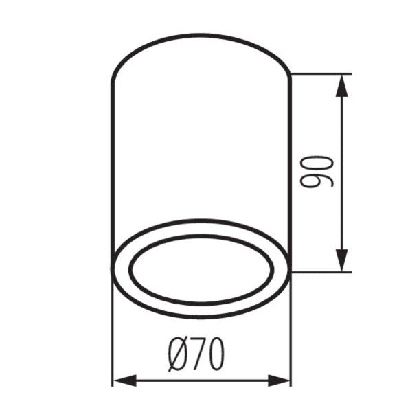 Aufbaustrahler AQILO IP65 DSO für Außen & Innen aus Aluminium und Glas Rund IP65 GU10 230V