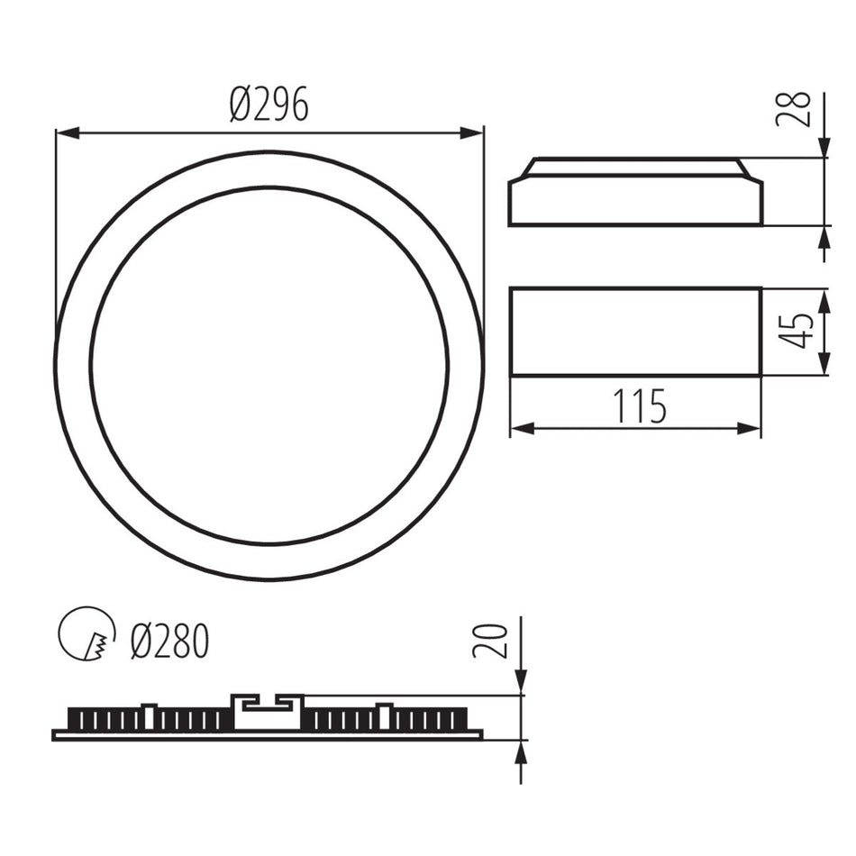 Downlight ROUNDA V2LED Weiß, 24W IP20/IP44 230V