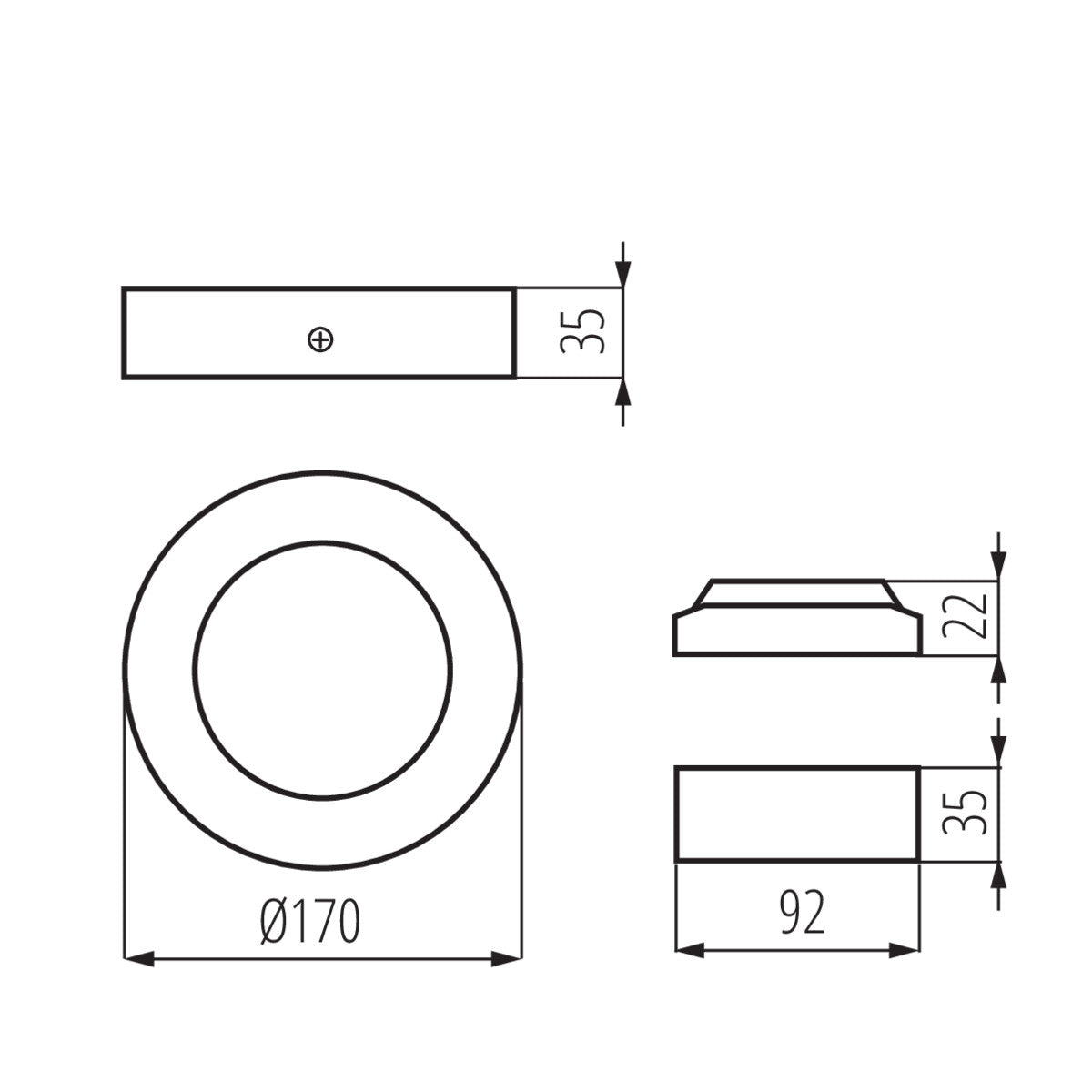 Deckenleuchte CARSA V2LED Schwarz warmweiß 12W IP20 230V