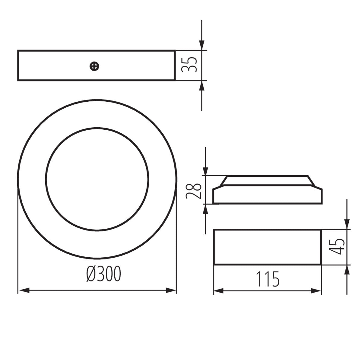 Deckenleuchte CARSA V2LED Weiß neutralweiß 24W IP20 230V