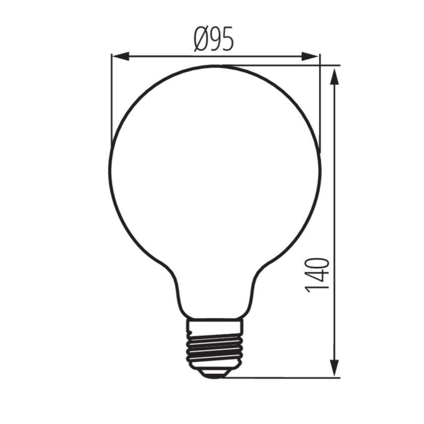 Ampoule LED E27 4000k XLED G95 5,8W blanc neutre