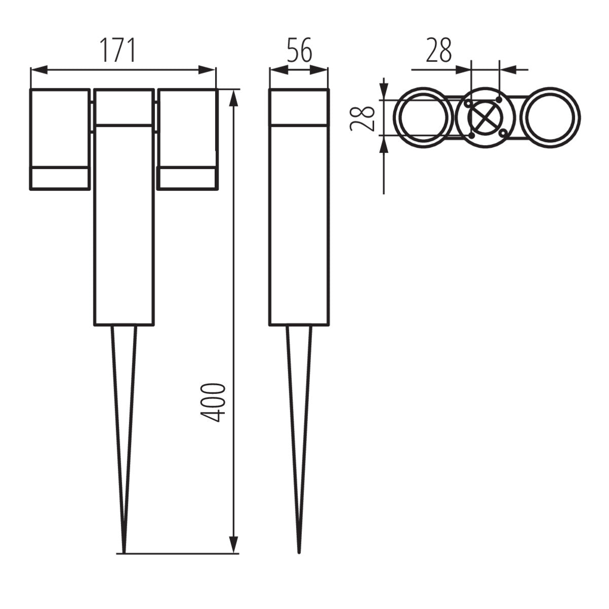 Gartenstrahler Gartenleuchte anthrazit USTI SP 2X7 GR GU10 IP54 230V