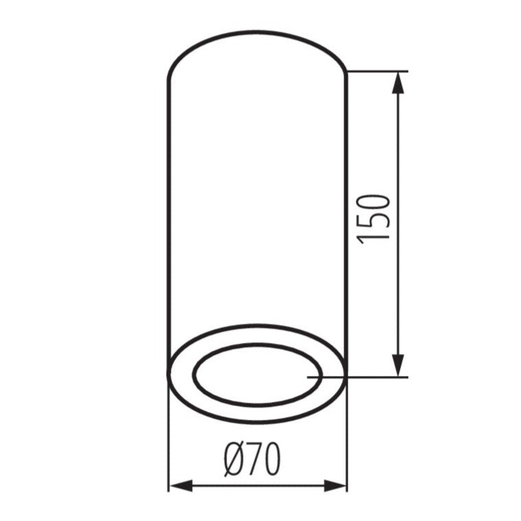 Aufbaustrahler AQILO E14 IP65 DSO für Außen & Innen aus Aluminium und Glas Rund IP65 E14 230V