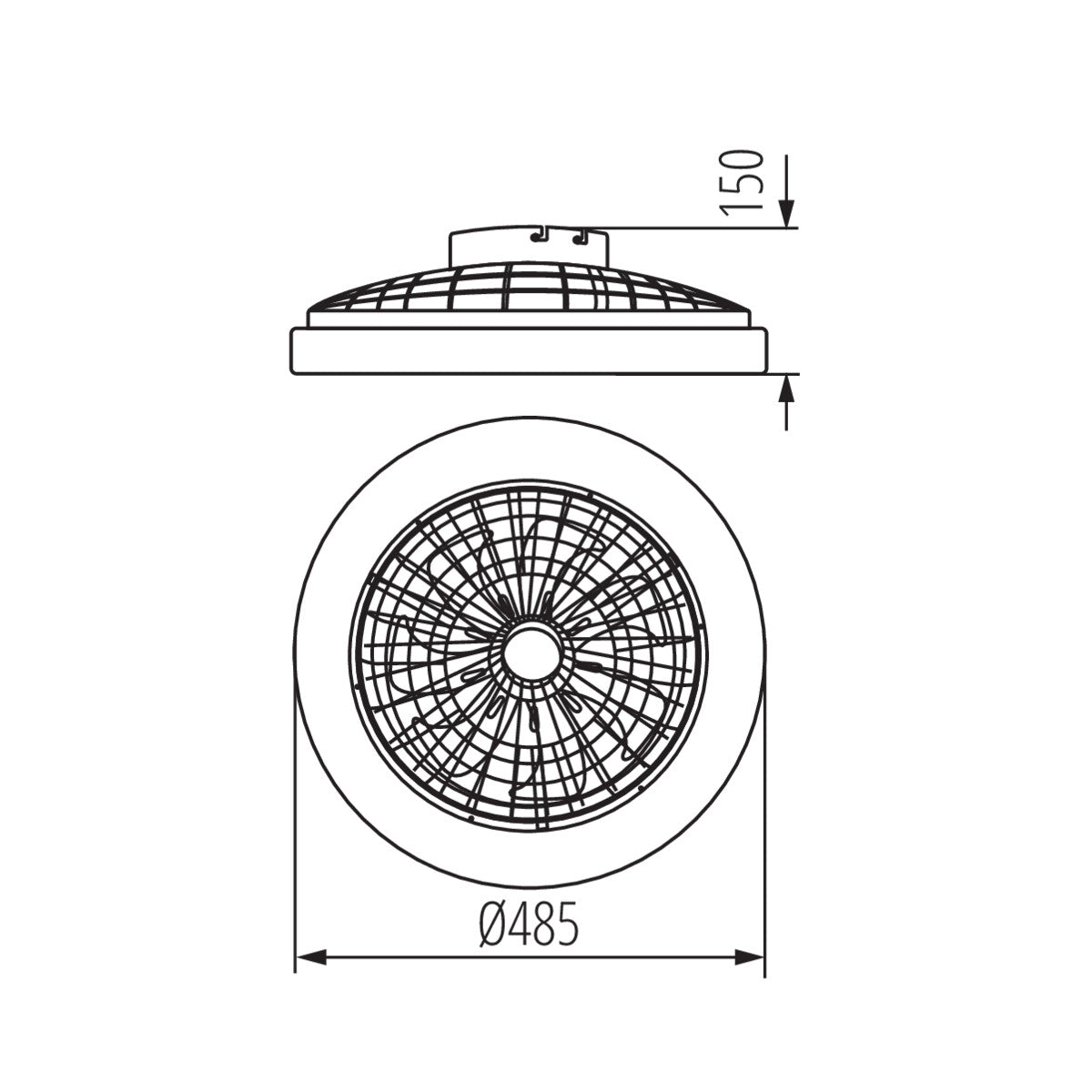 Deckenleuchte mit Ventilator PLAVE LED CCT: Einstellbare Farbtemperatur und Luftstrom für Perfekte Raumbeleuchtung