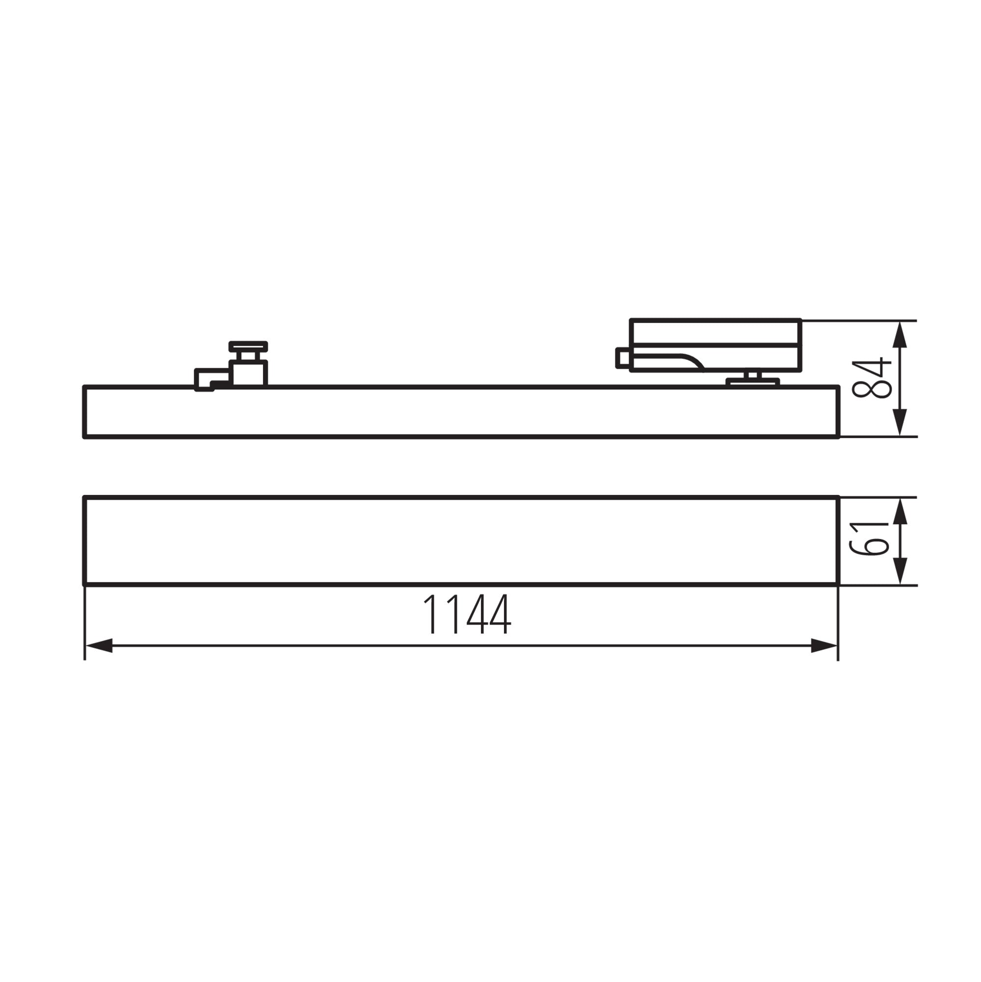 LED 3-Phasen-Schienenstrahler LTL 38W 114cm CCT Schwarz oder Weiß