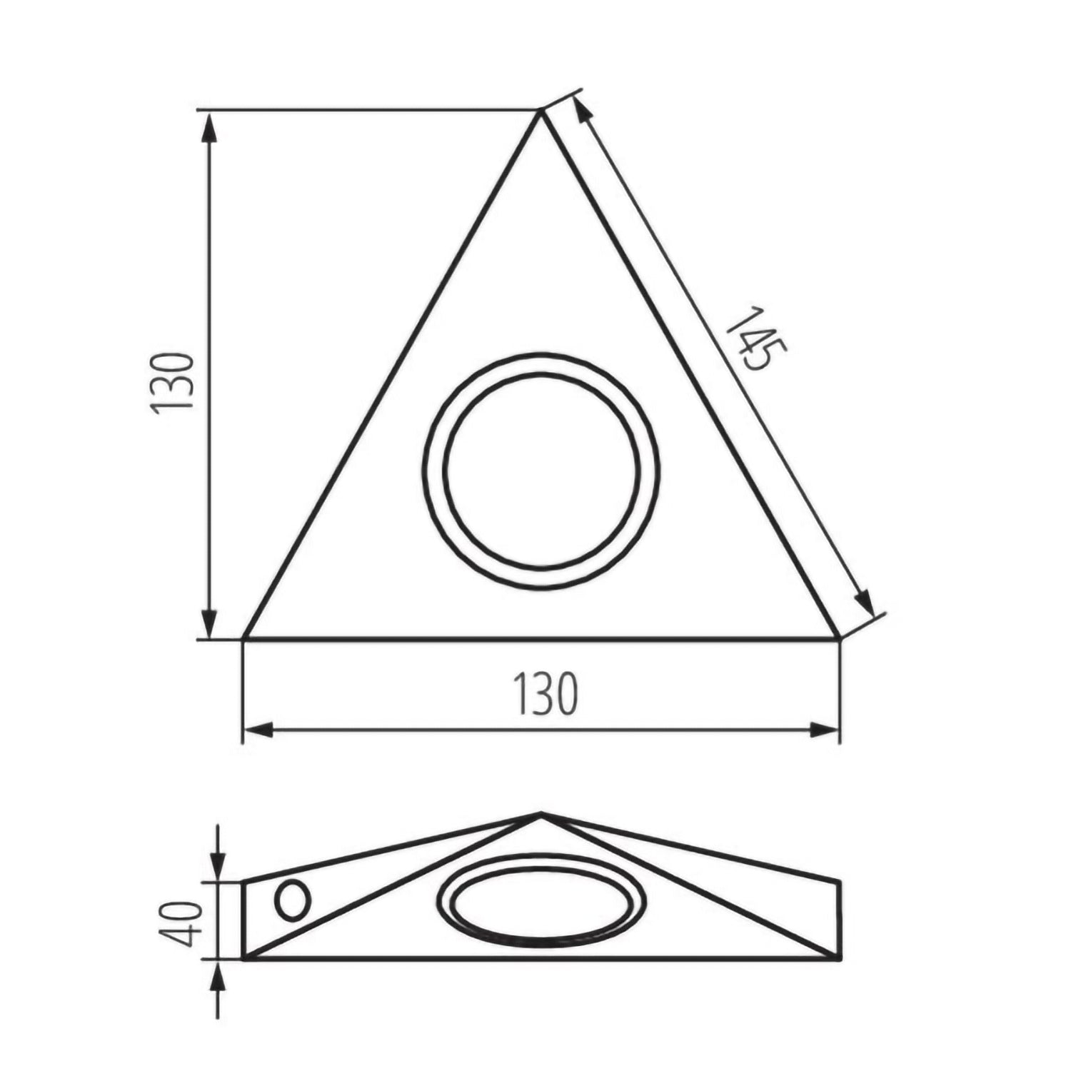 LED Möbelunterbauleuchte Dreieckstrahler mit oder ohne Schalter Schwarz IP20 G4 12V