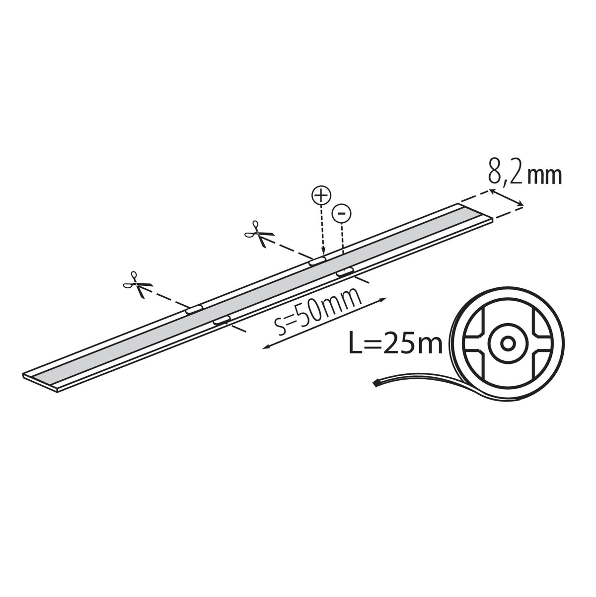 Kanlux LCOB 10W/m 48V COB LED-Streifen 25m IP65 46460