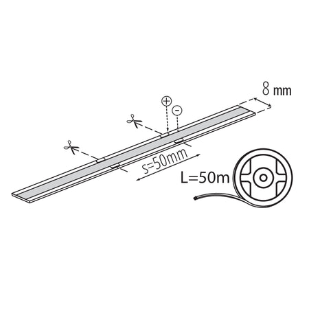 Kanlux LCOB 10W/m 48V COB LED-Streifen 50m IP00 46462