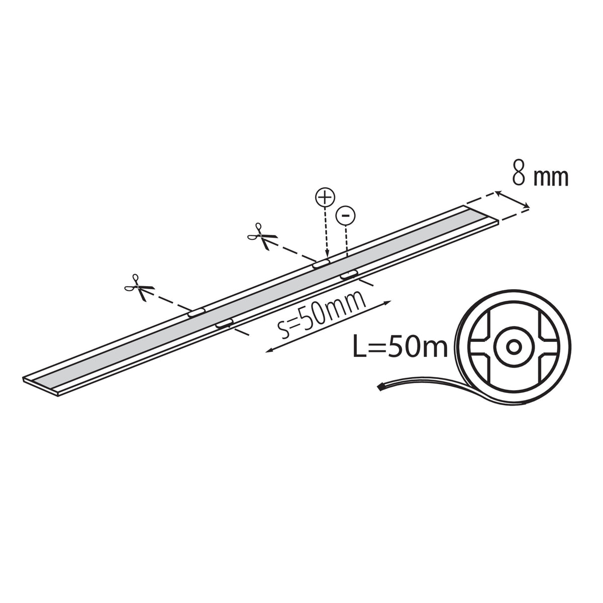 Kanlux LCOB 10W/m 48V COB LED-Streifen 50m IP00 46463